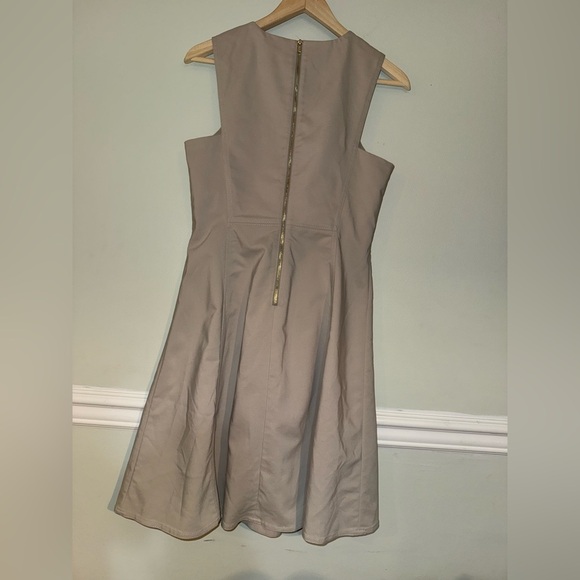 Calvin Klein Sleeveless Beige Mini Dress Size 8 Classic Neutral - Picture 9 of 13
